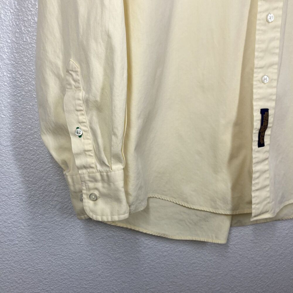 Vintage Tommy Hilfiger Shirt Mens Large Yellow Crest Logo Button Up 90s Classic - Picture 3 of 10
